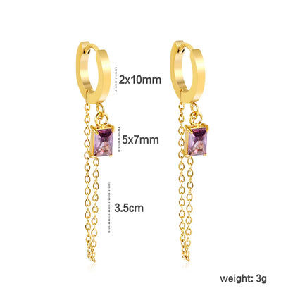 ✨ 18k gold plated Zircon Stainless Steel Hypoallergenic Drop Earrings – Bulk Wholesale (12+ Pairs) 🌍 EU/US Supplier Trendy & Durable