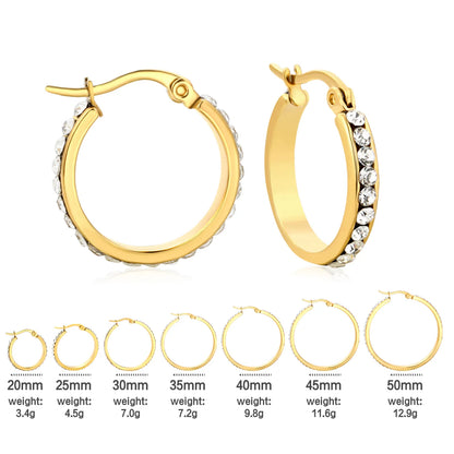 ✨ Stainless Steel Hypoallergenic Hoop Earrings With 7size（20-50mm） – Bulk Wholesale (12+ Pairs) 🌍 EU/US Supplier Trendy & Durable
