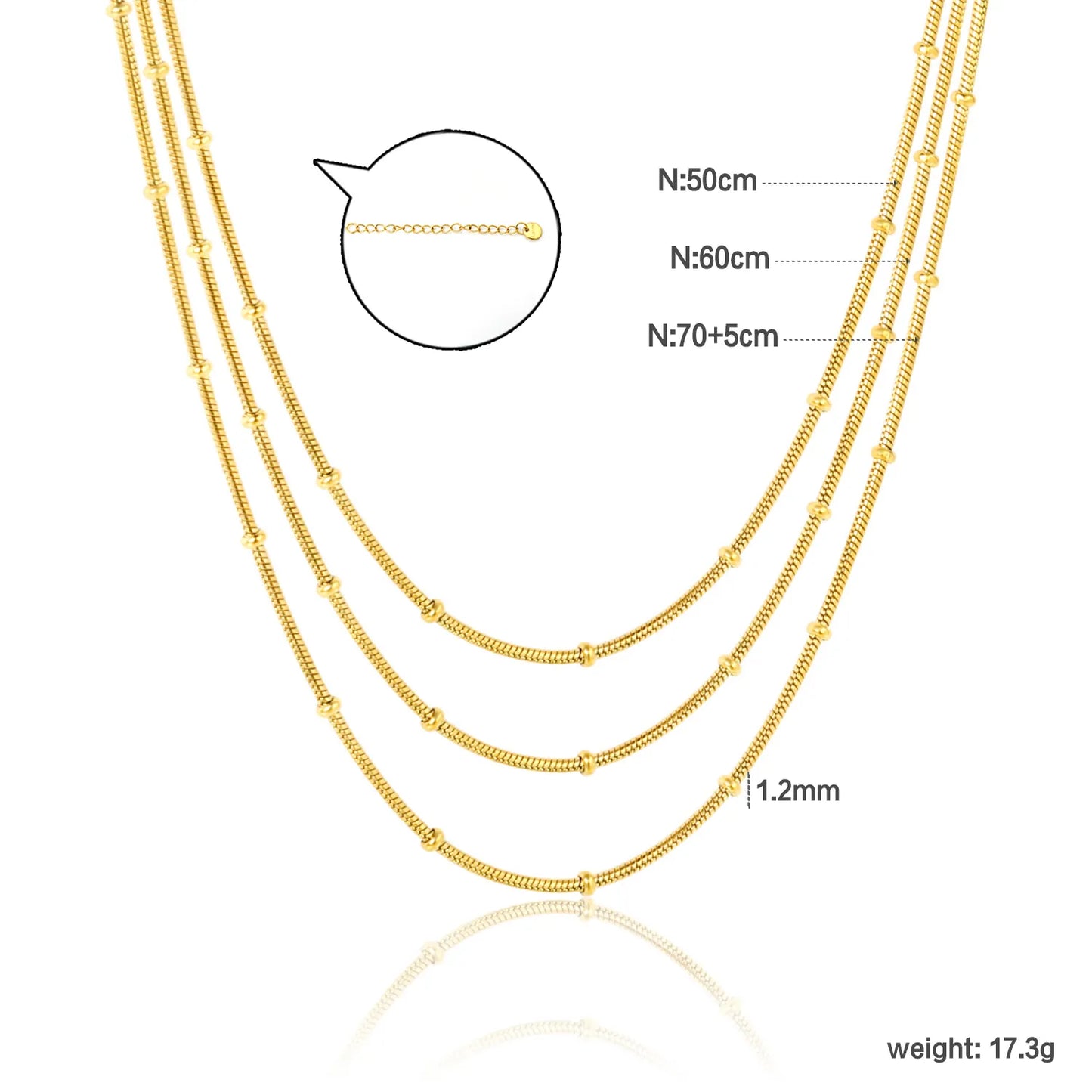 ✨ 18k gold plated 40/50/70+5cm Stainless Steel Necklaces Wholesale (12+ Pieces) | Hypoallergenic & Tarnish-Free 🌍 | Trendy Pendants & Chains