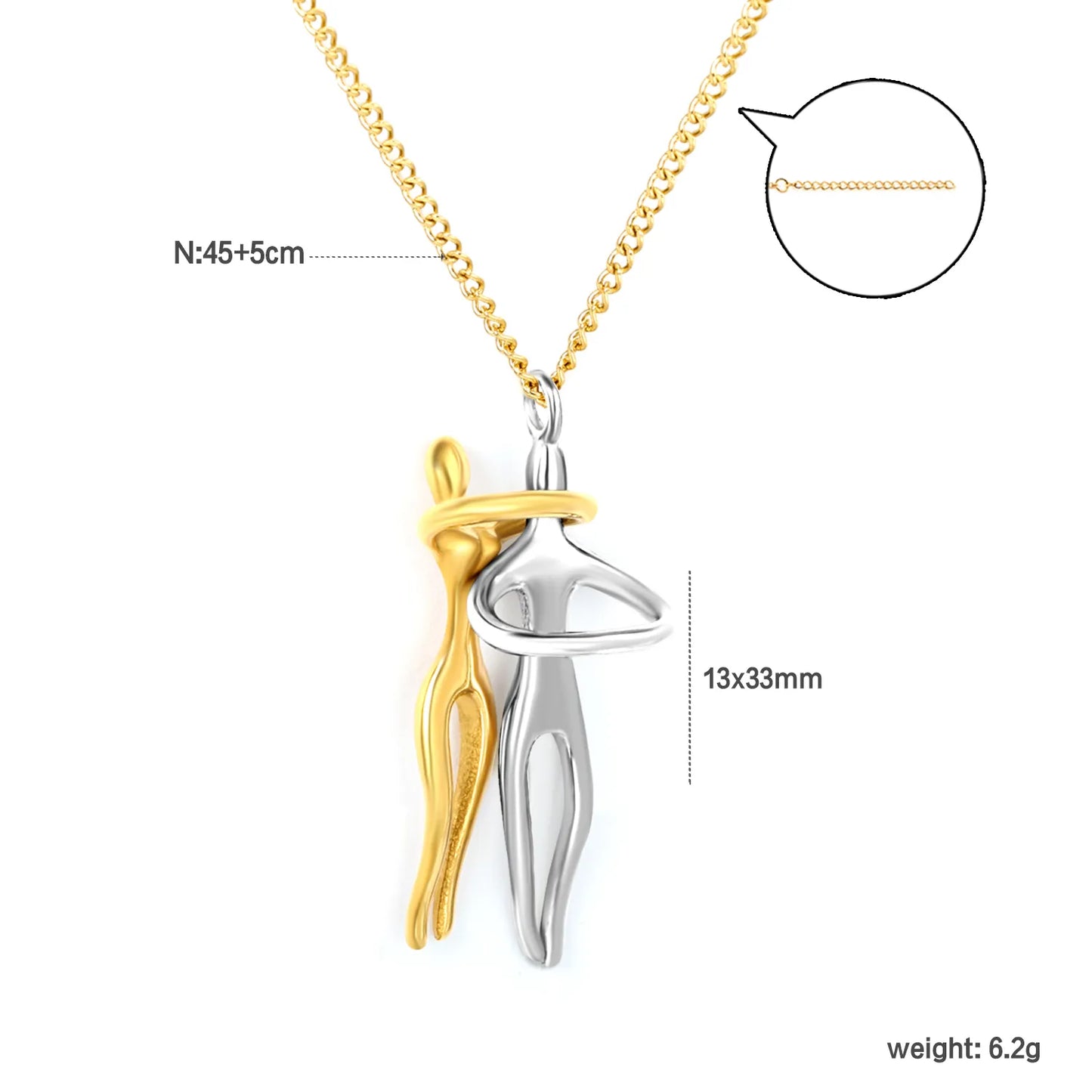 ✨ 18K Gold Plated 40/45+5cm Zircon With Love Shape Necklace Wholesale (MOQ 12+) | Stainless Steel Hypoallergenic 🌍 | Dainty Chain & Charm Bracelets
