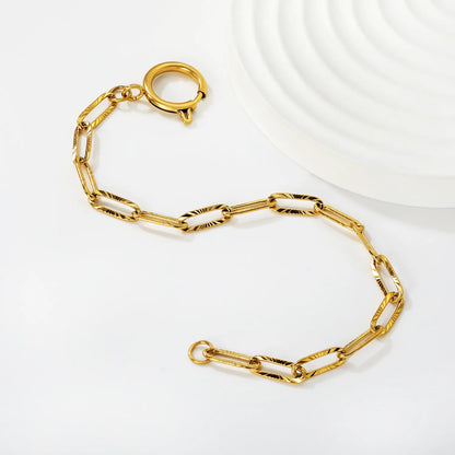 Wholesale Textured Chain Bracelet with Spring Ring Clasp for Bulk Order | Gold & Silver Color