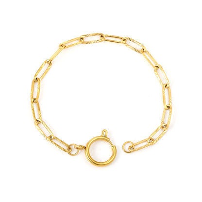 Wholesale Textured Chain Bracelet with Spring Ring Clasp for Bulk Order | Gold & Silver Color