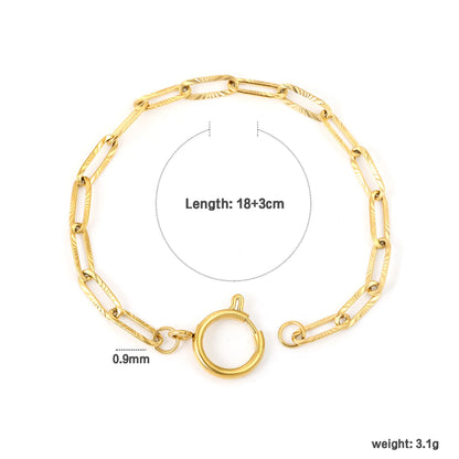 Wholesale Textured Chain Bracelet with Spring Ring Clasp for Bulk Order | Gold & Silver Color