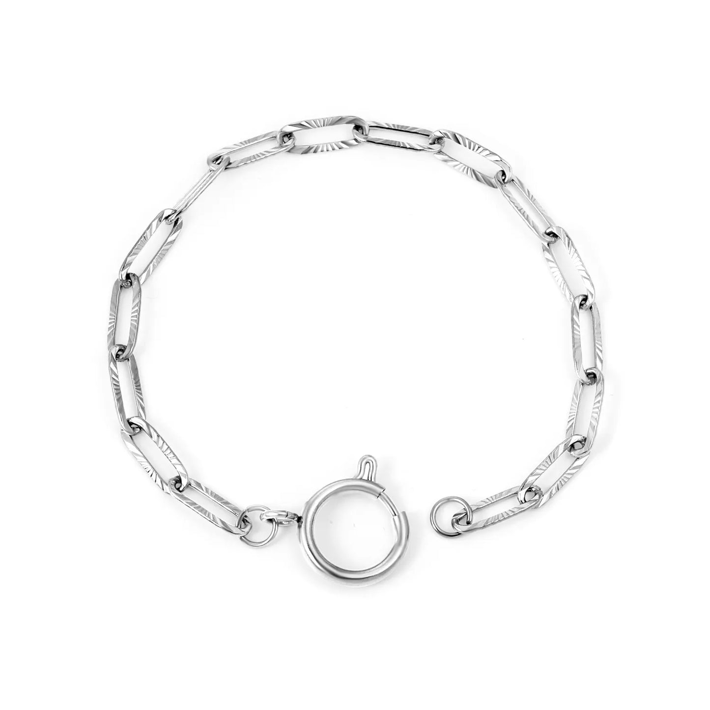 Wholesale Textured Chain Bracelet with Spring Ring Clasp for Bulk Order | Gold & Silver Color