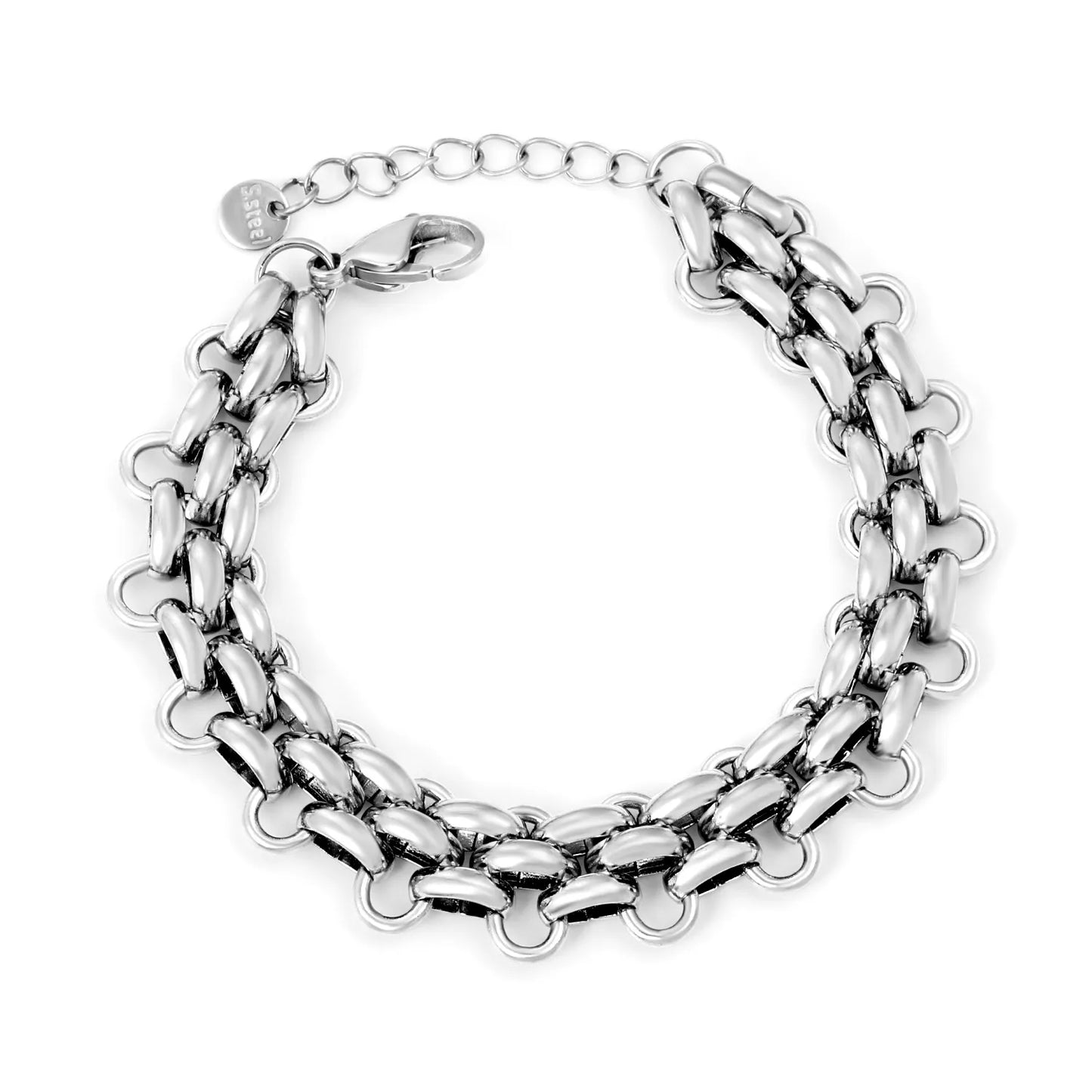 Wholesale Gold-Plated Stainless Steel Chunky Oval Link Bracelet | Heavy Chain Design | MOQ 12