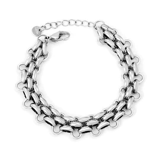 Wholesale Gold-Plated Stainless Steel Chunky Oval Link Bracelet | Heavy Chain Design | MOQ 12