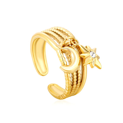 8mm Tall Open Ring – Gold-Plated Size #7 Series with Lapis Lazuli Blue Apatite African Turquoise & Cherry Tassels Wholesale with MOQ