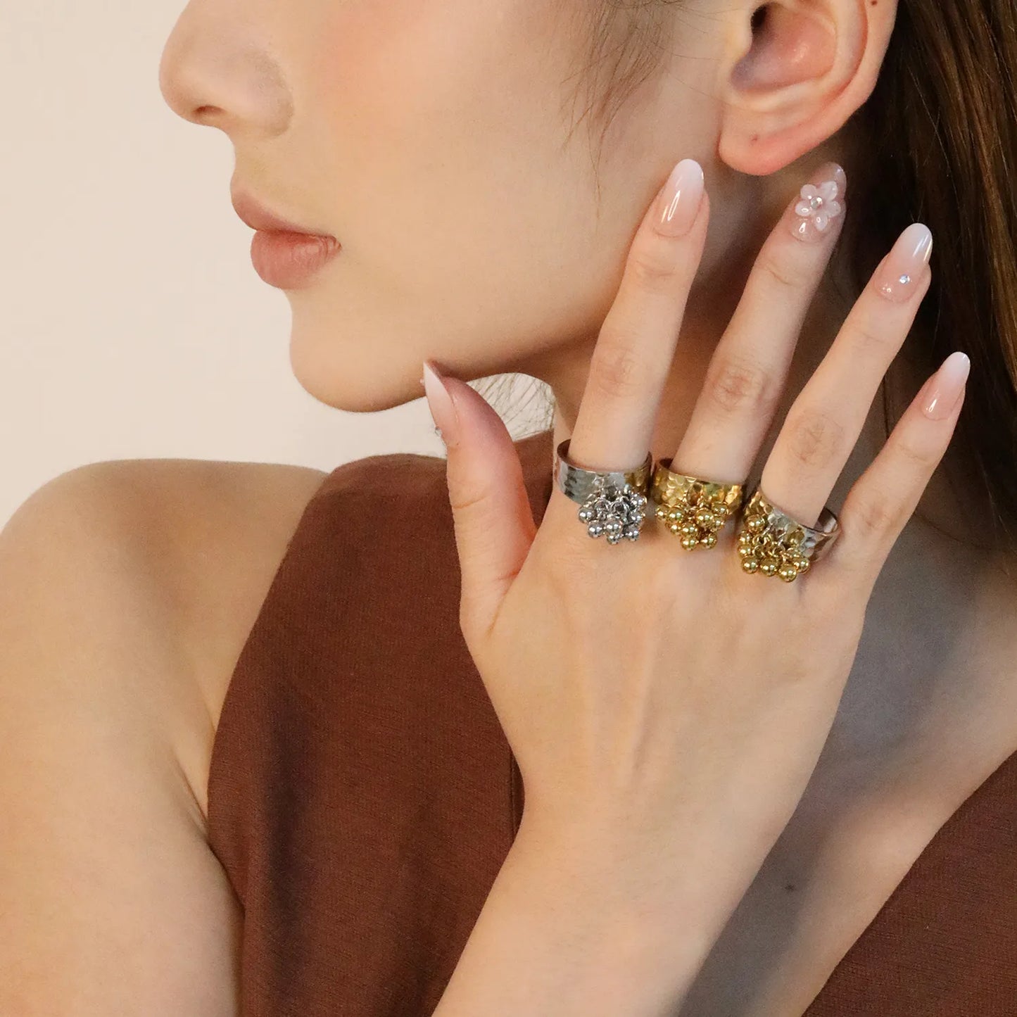 Wholesale 9.4mm Open Accent Ring | Gold/Steel/Two-Tone Finish | Size 7 Hypoallergenic Surgical Steel | Minimalist Jewelry