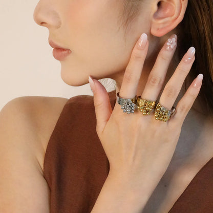 Wholesale 9.4mm Open Accent Ring | Gold/Steel/Two-Tone Finish | Size 7 Hypoallergenic Surgical Steel | Minimalist Jewelry