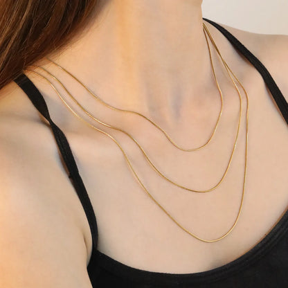 Bulk Gold-Tone Stainless Steel Snake Chain Necklace (0.9mm) – Wholesale Jewelry for Retailers & Resellers