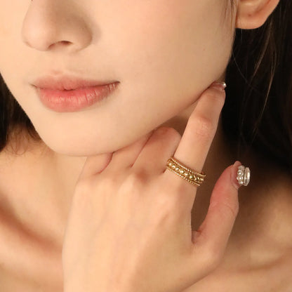 ✨ Premium Gold Open Band Wholesale 7mm Statement Ring | Removable Sizing | 3g Stainless Steel Jewelry Bulk