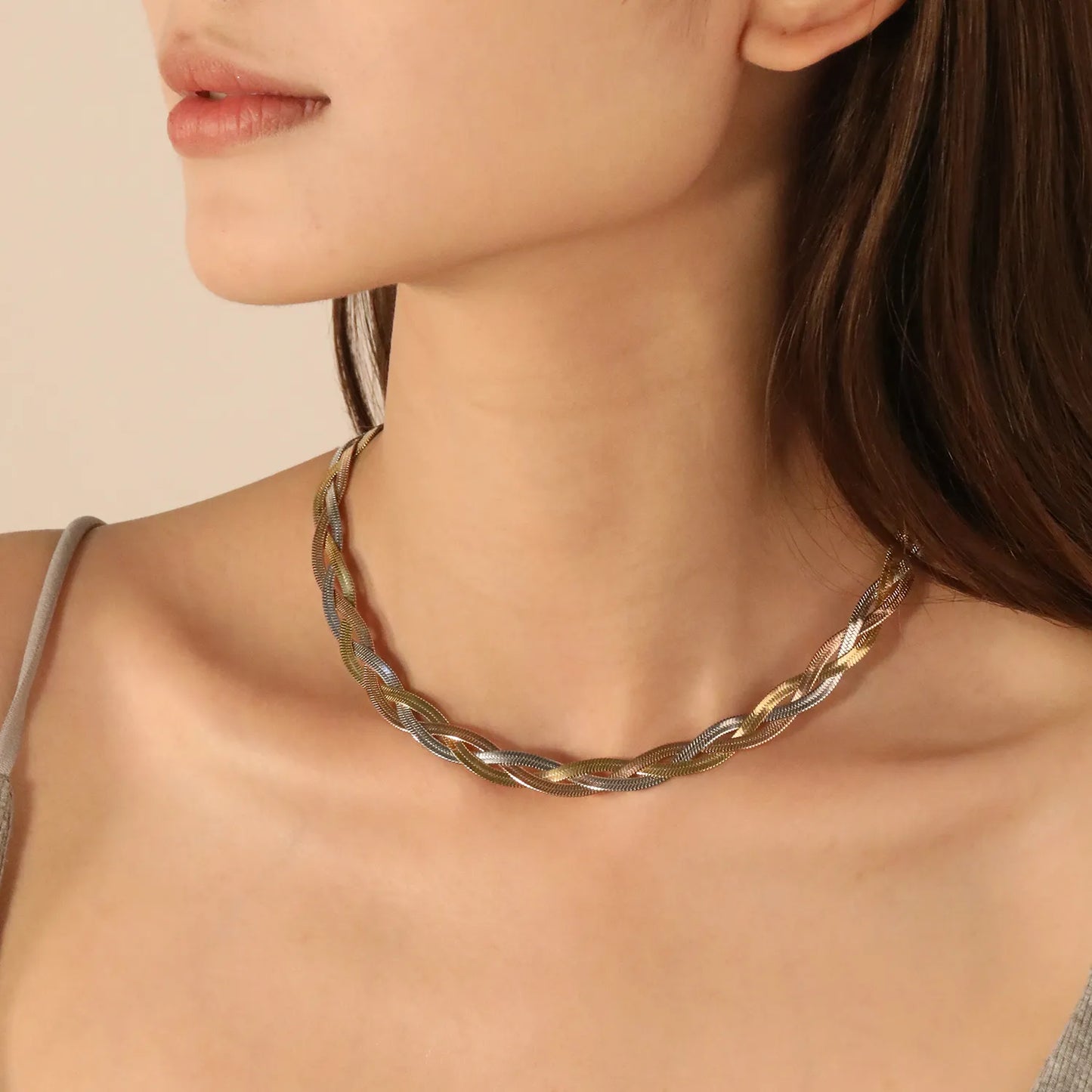 ✨ Trendy Multi-Strand Chain Wholesale Gold/Steel Crossed Chain + Colorful Braided Chain | Adjustable Necklaces for Boutiques