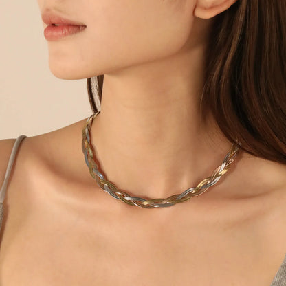 ✨ Trendy Multi-Strand Chain Wholesale Gold/Steel Crossed Chain + Colorful Braided Chain | Adjustable Necklaces for Boutiques