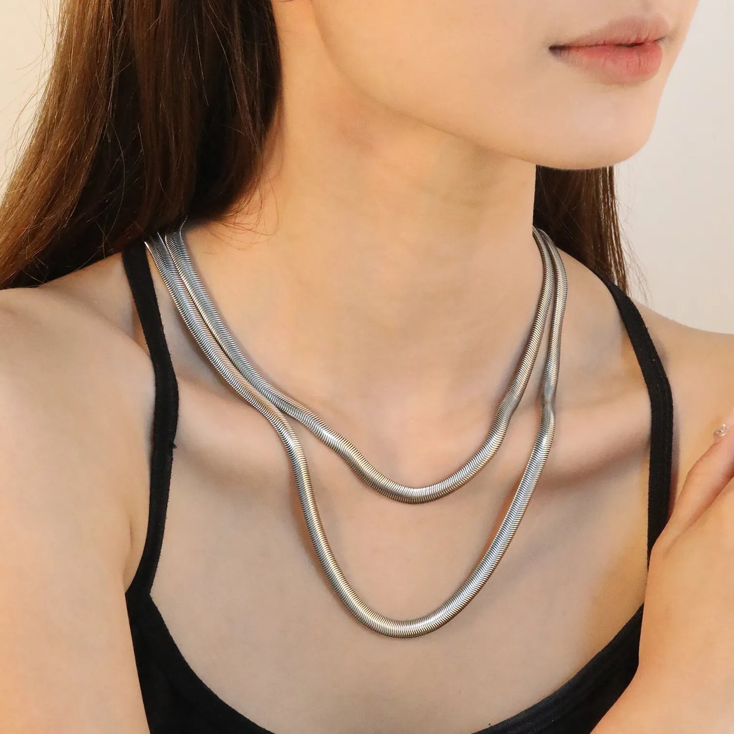 ✨ 6mm Stainless Steel Snake Chains Wholesale 4 Sizes (45-60cm) | Hypoallergenic Jewelry Making Supplies | Bulk Discounts