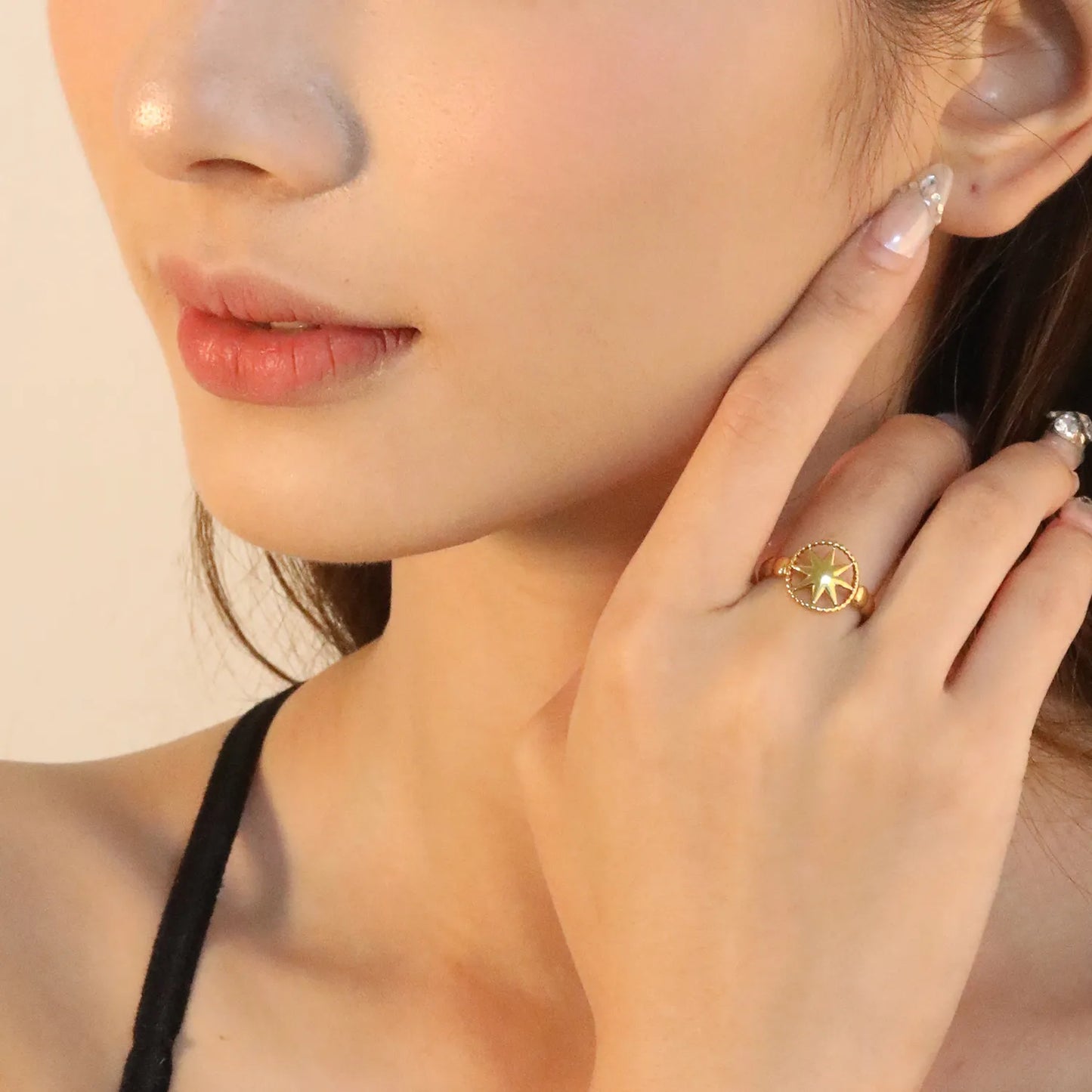 ✨ Wholesale Gold Stainless Steel Statement Ring - 11.9mm Height Open Band | Size 8 (1.4g)