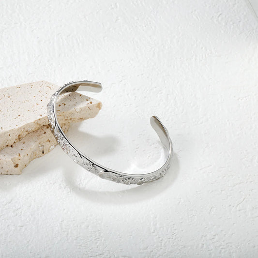 ✨ Wholesale 7.7mm Celestial Bangle | Star Moon Sun | Gold/Steel