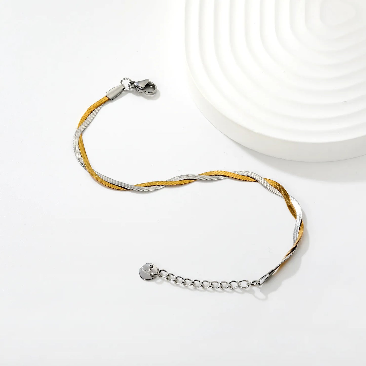 Wholesale Blade Chain Bracelet | 2mm Wide 17+5cm Adjustable | Silver or Two-Tone Steel | Unisex Industrial Jewelry