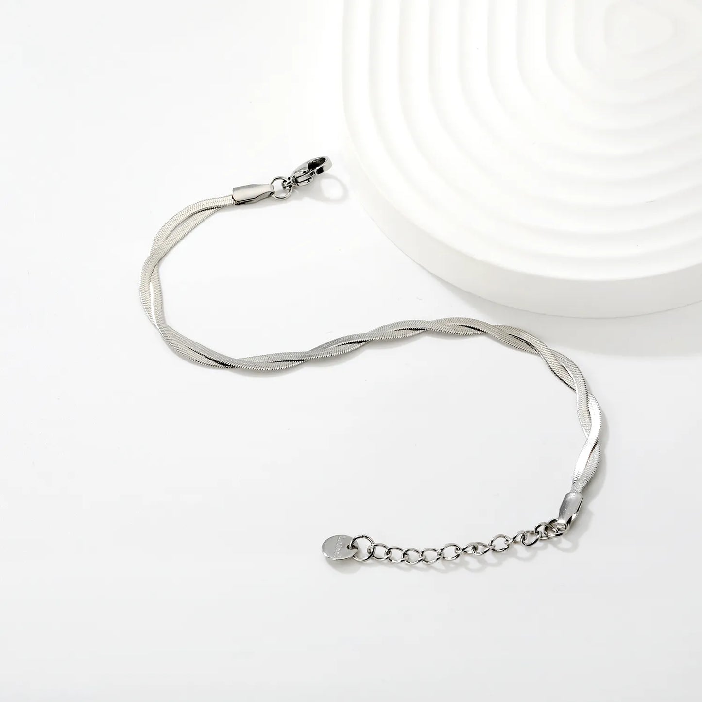 Wholesale Blade Chain Bracelet | 2mm Wide 17+5cm Adjustable | Silver or Two-Tone Steel | Unisex Industrial Jewelry