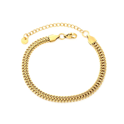✨ Wholesale 5.3mm Gold Cuban Chain Bracelet | 19+5cm Stainless Steel Women's Jewelry