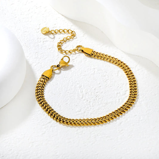 ✨ Wholesale 5.3mm Gold Cuban Chain Bracelet | 19+5cm Stainless Steel Women's Jewelry
