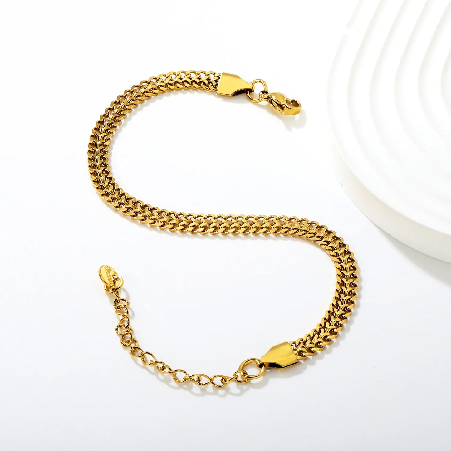 ✨ Wholesale 5.3mm Gold Cuban Chain Bracelet | 19+5cm Stainless Steel Women's Jewelry