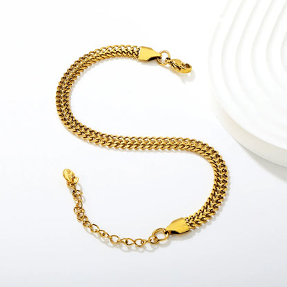 ✨ Wholesale 5.3mm Gold Cuban Chain Bracelet | 19+5cm Stainless Steel Women's Jewelry