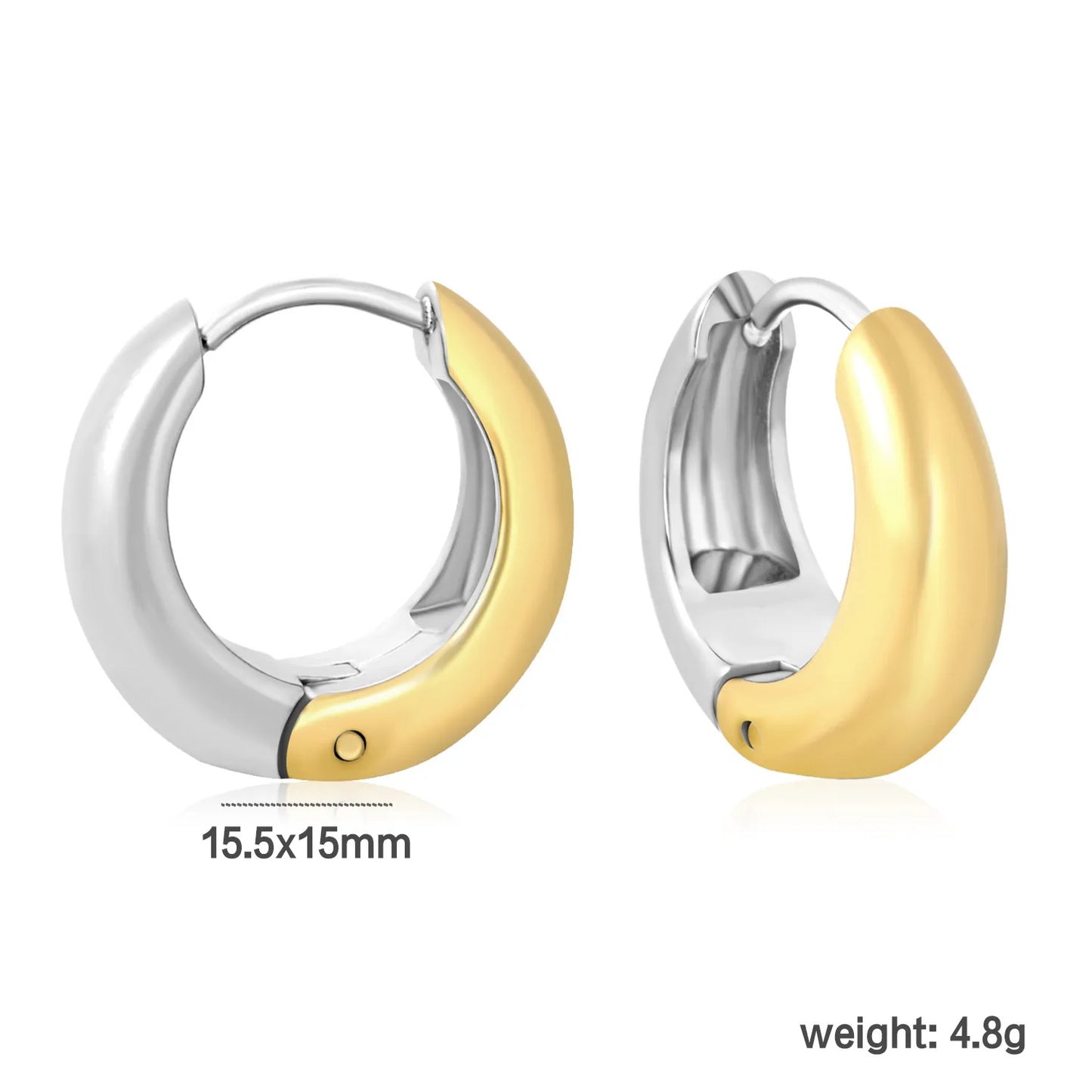 ✨ Stainless Steel Hypoallergenic Earrings With Gold & Steel-gold  – Bulk Wholesale (10+ Pairs) 🌍 EU/US Supplier Trendy & Durable