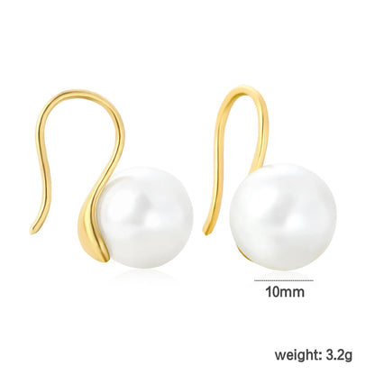 ✨ 10mm Gold Plated Surgical Steel Pearl Stud earring for Women | Wholesale Fashion Earrings (10moq)