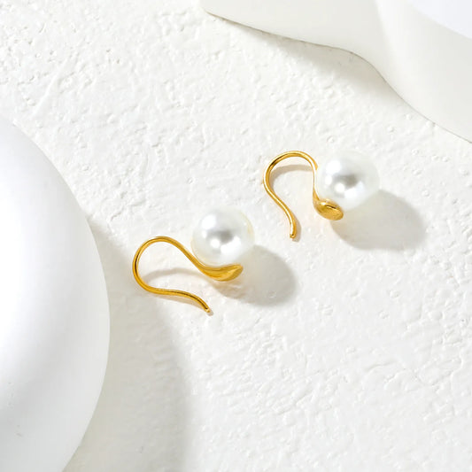 ✨ 10mm Gold Plated Surgical Steel Pearl Stud earring for Women | Wholesale Fashion Earrings (10moq)