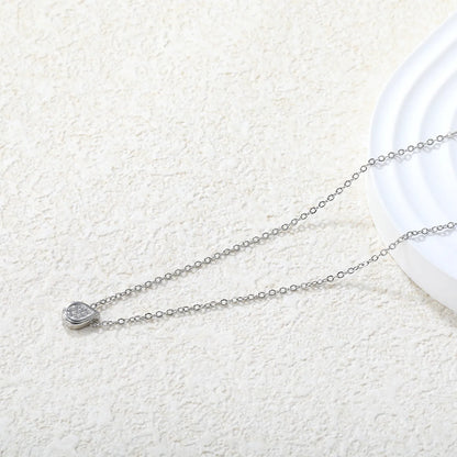 ✨ Wholesale Geometric Pendant Necklace | Zircon Charm | Steel Chain