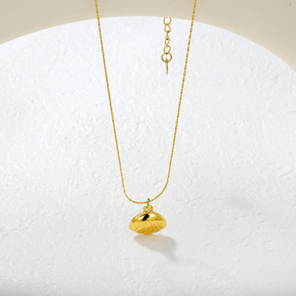 ✨ Wholesale Gold Shell Pendant Necklace | 13x10mm | Beach Jewelry