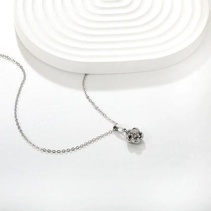 Wholesale 10mm Floral Pendant Necklace | Gold & Steel Finish Flower Jewelry | 40+5cm Adjustable Chain Set