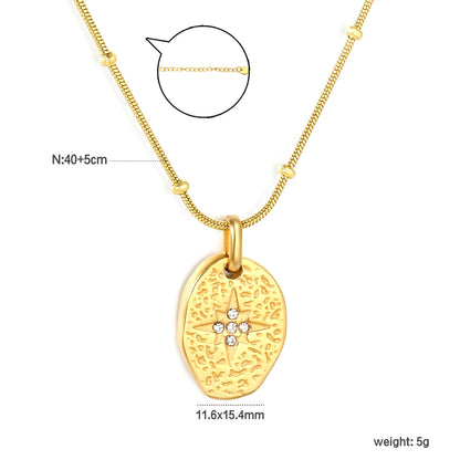 ✨ Wholesale Irregular Star Pendant with Zircon | 15.6x11.4mm 18k Gold plated Stainless Steel Necklace