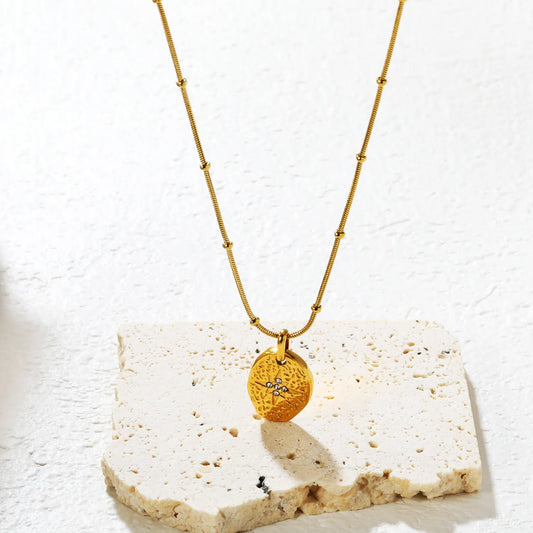 ✨ Wholesale Irregular Star Pendant with Zircon | 15.6x11.4mm 18k Gold plated Stainless Steel Necklace