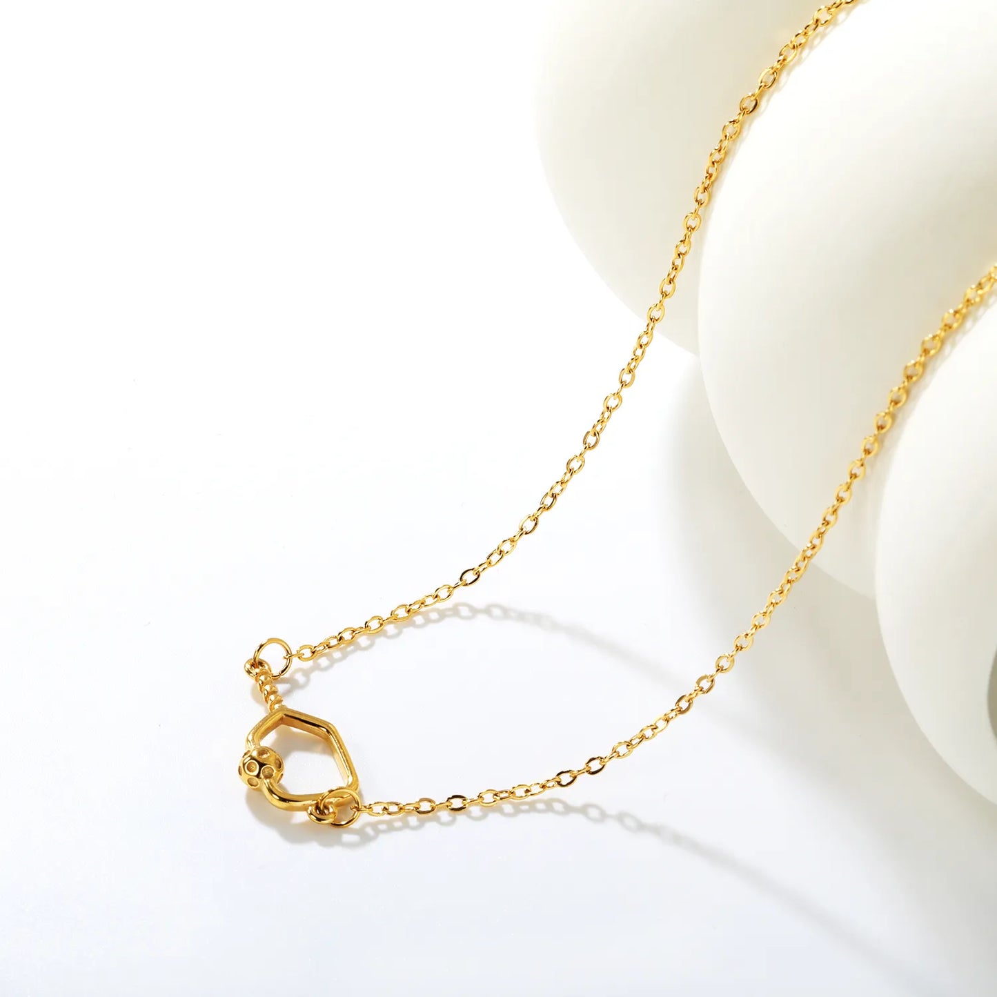 🎾✨ Tennis Racket Pendant Necklace | 20x11.3mm Racket & Ball Charm with 6mm Coin | Gold Plated Stainless Steel Chain 42+5cm | Sports Jewelry Wholesale