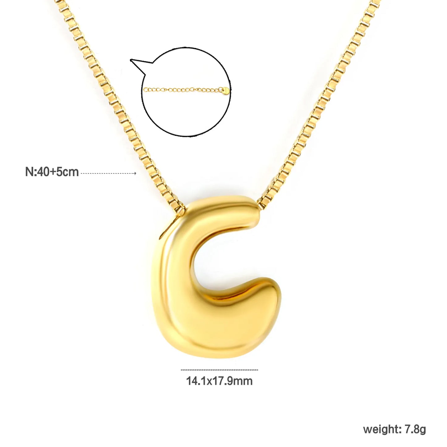 ✨ Wholesale PVD 18k gold A-Z 26 Q-version Letters Alphabet Pendant Necklace | Gold plated Stainless Steel Initial Jewelry