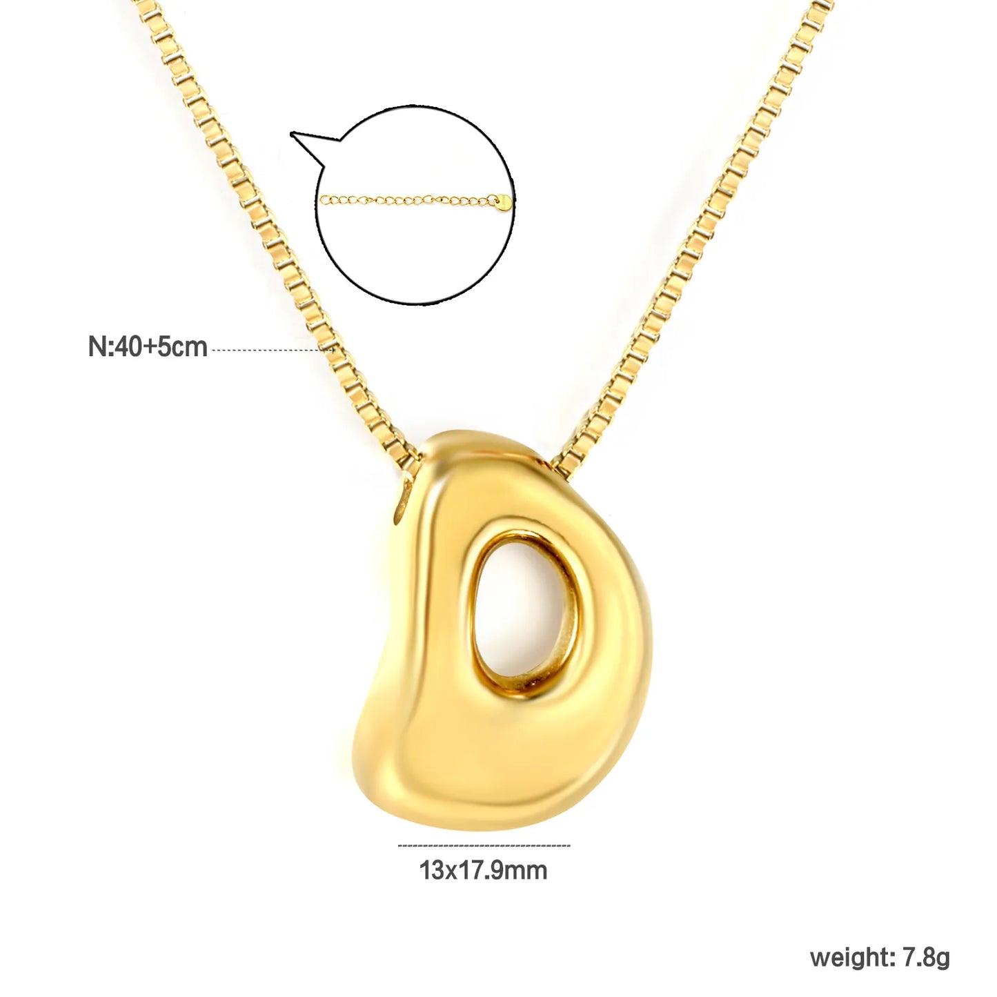 ✨ Wholesale PVD 18k gold A-Z 26 Q-version Letters Alphabet Pendant Necklace | Gold plated Stainless Steel Initial Jewelry