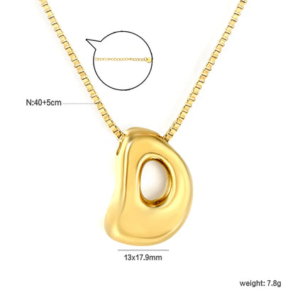 ✨ Wholesale PVD 18k gold A-Z 26 Q-version Letters Alphabet Pendant Necklace | Gold plated Stainless Steel Initial Jewelry