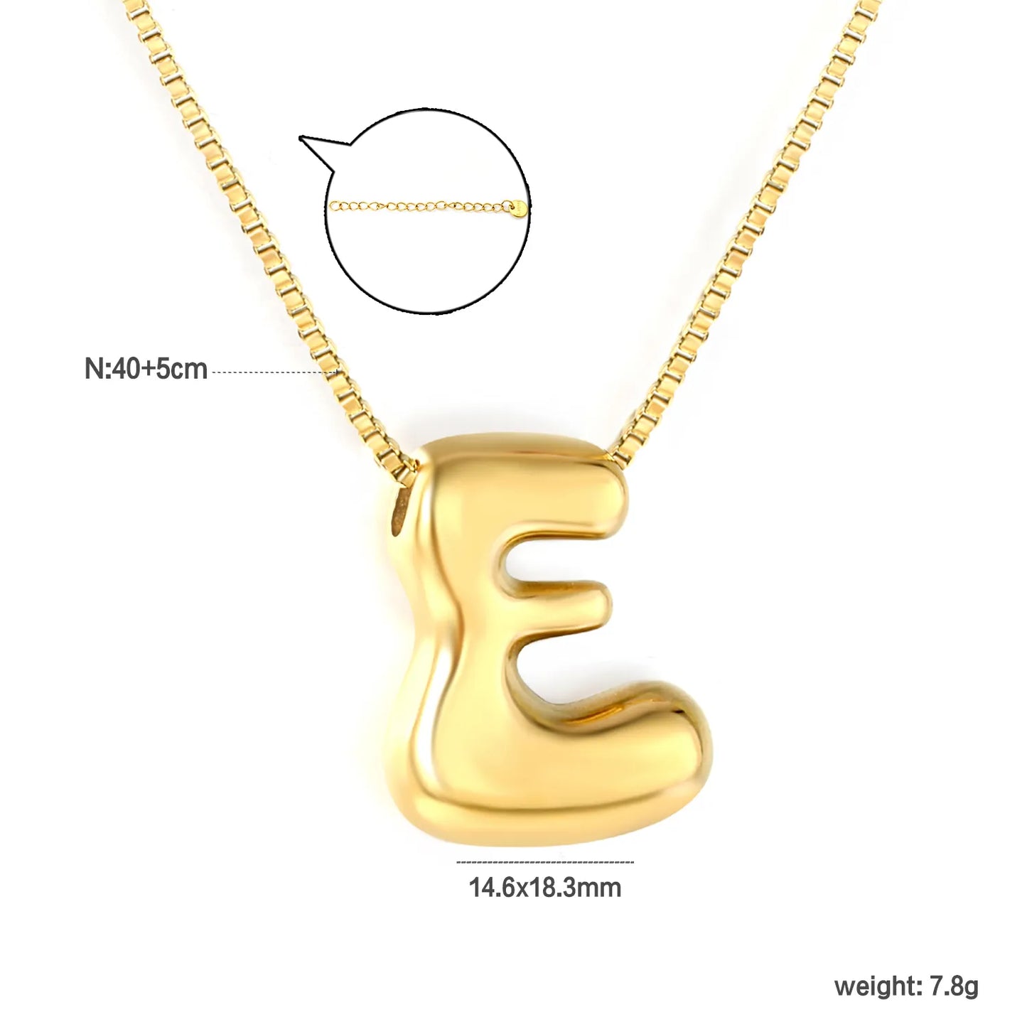 ✨ Wholesale PVD 18k gold A-Z 26 Q-version Letters Alphabet Pendant Necklace | Gold plated Stainless Steel Initial Jewelry