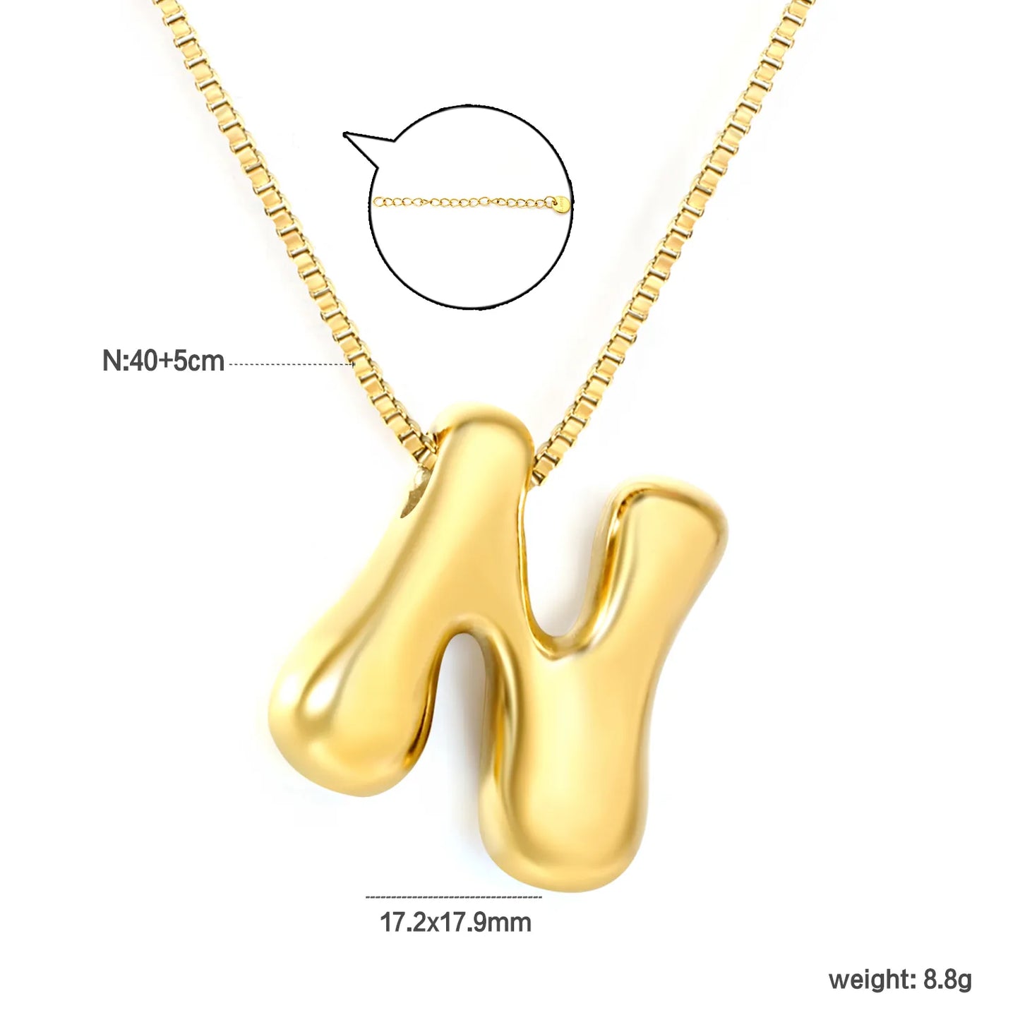 ✨ Wholesale PVD 18k gold A-Z 26 Q-version Letters Alphabet Pendant Necklace | Gold plated Stainless Steel Initial Jewelry