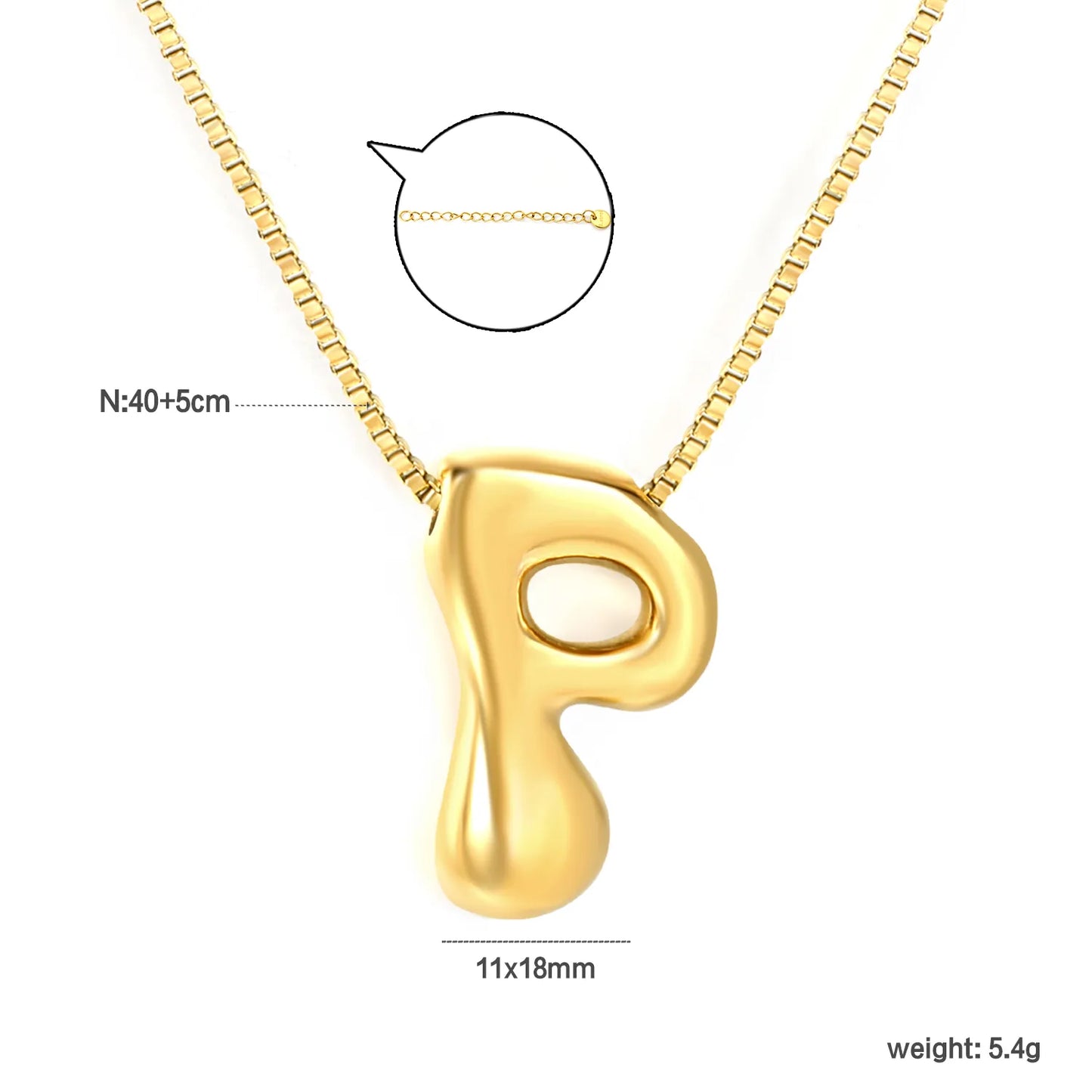 ✨ Wholesale PVD 18k gold A-Z 26 Q-version Letters Alphabet Pendant Necklace | Gold plated Stainless Steel Initial Jewelry