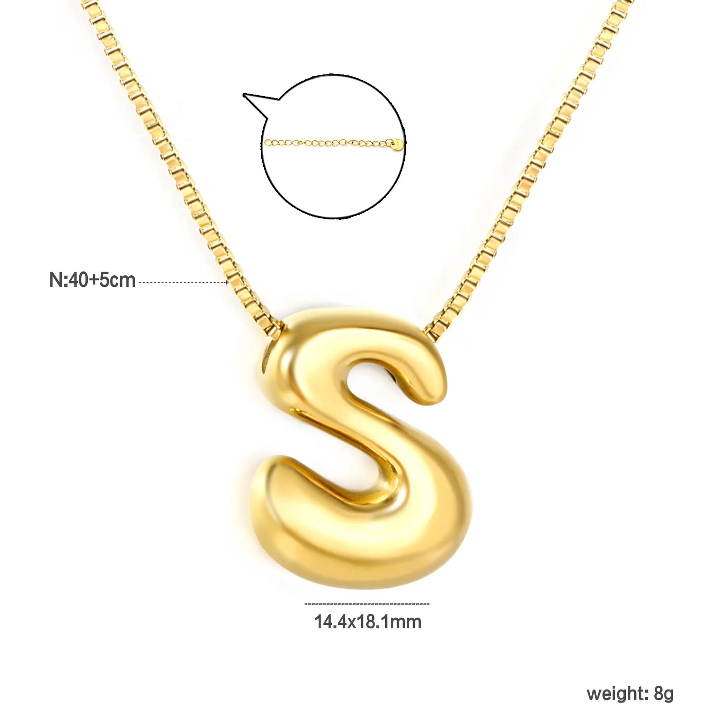 ✨ Wholesale PVD 18k gold A-Z 26 Q-version Letters Alphabet Pendant Necklace | Gold plated Stainless Steel Initial Jewelry