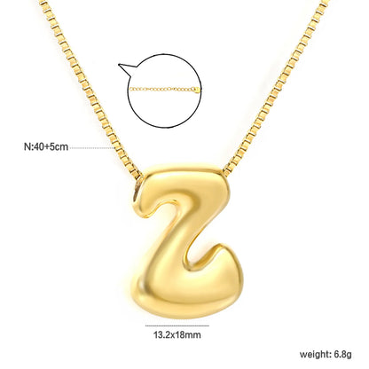 ✨ Wholesale PVD 18k gold A-Z 26 Q-version Letters Alphabet Pendant Necklace | Gold plated Stainless Steel Initial Jewelry