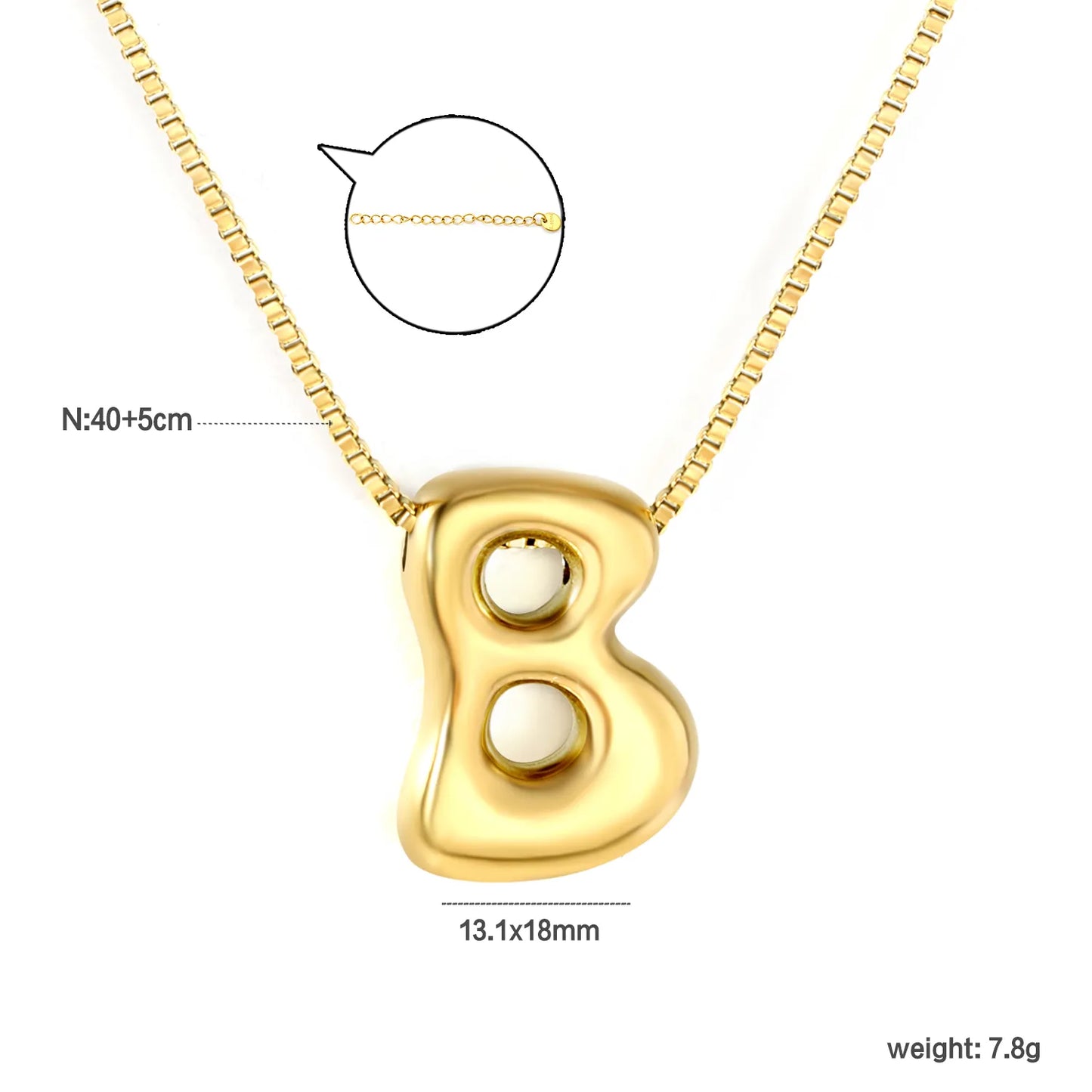 ✨ Wholesale PVD 18k gold A-Z 26 Q-version Letters Alphabet Pendant Necklace | Gold plated Stainless Steel Initial Jewelry