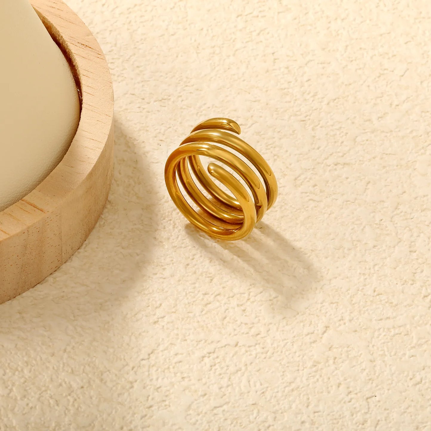 ✨ Wholesale Gold Spiral Ring | 5mm/6.3mm/10mm | Stainless Steel