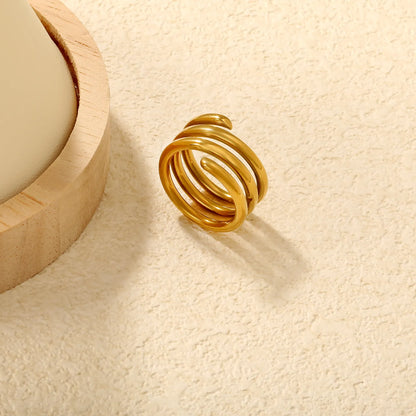 ✨ Wholesale Gold Spiral Ring | 5mm/6.3mm/10mm | Stainless Steel