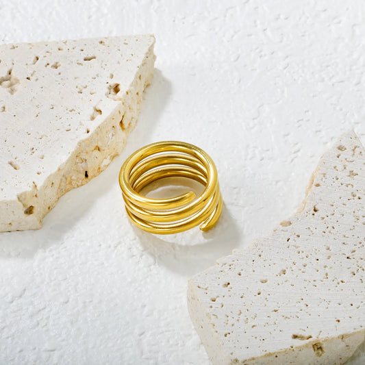 ✨ Wholesale Gold Spiral Ring | 5mm/6.3mm/10mm | Stainless Steel