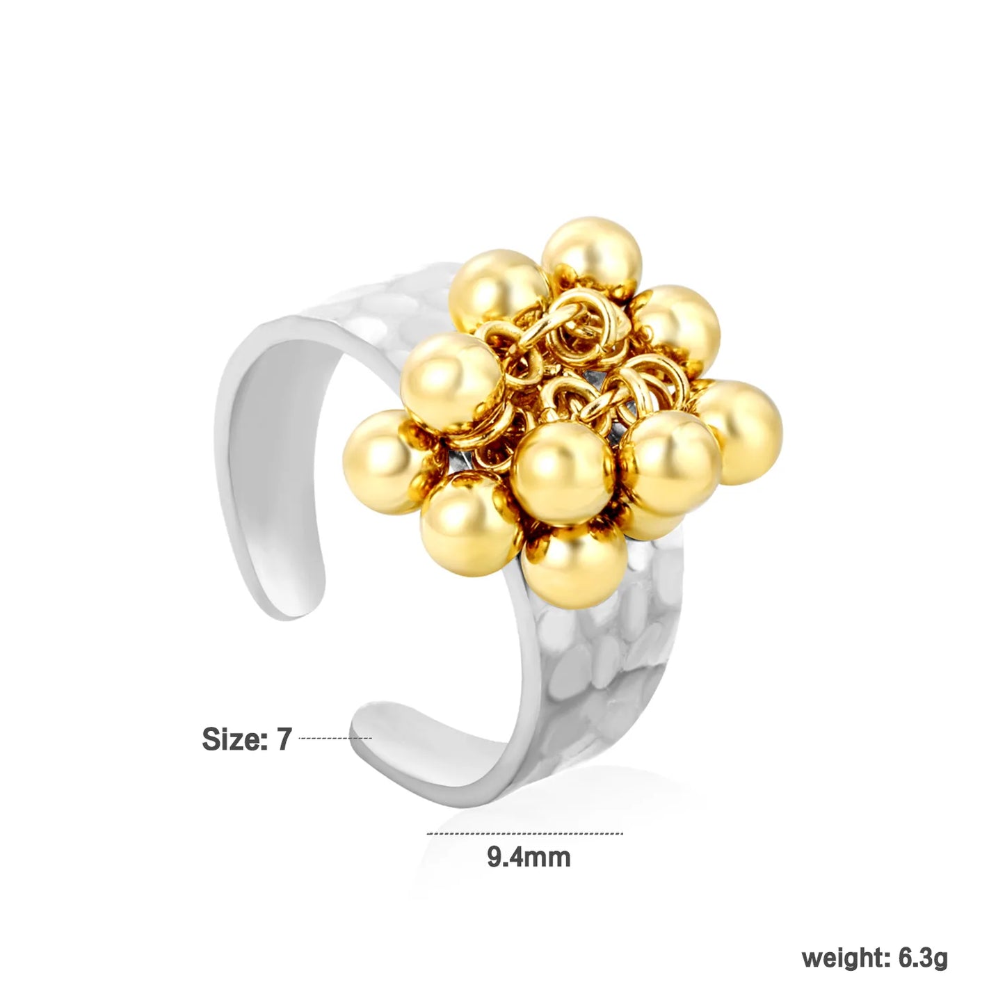 Wholesale 9.4mm Open Accent Ring | Gold/Steel/Two-Tone Finish | Size 7 Hypoallergenic Surgical Steel | Minimalist Jewelry