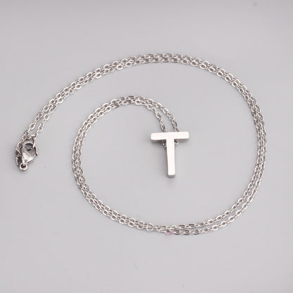 ASON Delicate Classic Style Initial 26 Letters Alphabet Chain Pendant Necklace Stainless Steel Color Jewelry Chokers