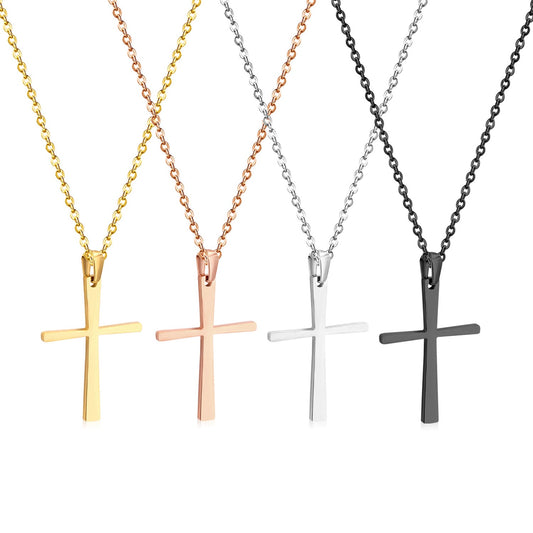 Small 4 colors cross pendant necklace